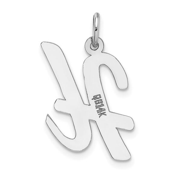 14k White Gold, Madison Collection LG Classic Script Initial H Pendant - Picture 3 of 5